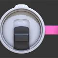 YETI Pink Insulated Mug With White Push Button Lid And Handle 3d model