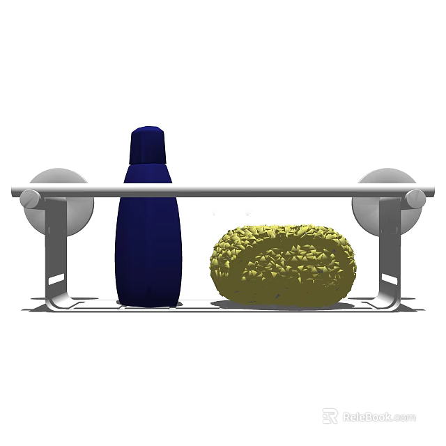 Practical Bathroom Accessories With Towel Rack Soap Bottle And Sponge Holder 3d model 