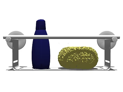 Practical Bathroom Accessories With Towel Rack Soap Bottle And Sponge Holder 3d model