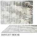 Modern Gray and White Square Carpet With Abstract Textured Artistic Design