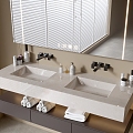 Modern Bathroom Cabinet Bathroom Counter Basin Bathroom Decoration Mirror Cabinet Sink 3d model