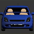 Blue Sedan 3D Model With Shiny Body Black Windows And Silver Wheels