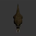 Realistic Triceratops Standing Model With Brown Skin Three Horns And Spiked Back On Gray Background