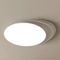Round White Modern Flush Mount Ceiling Light with Illuminated Surface for Home Decoration 3d model