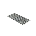 Woven Area Rug With Striped And Geometric Patterns In Blue Gray Tones For Home Decor