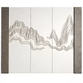 New Chinese mountain background wall sofa background 3d model