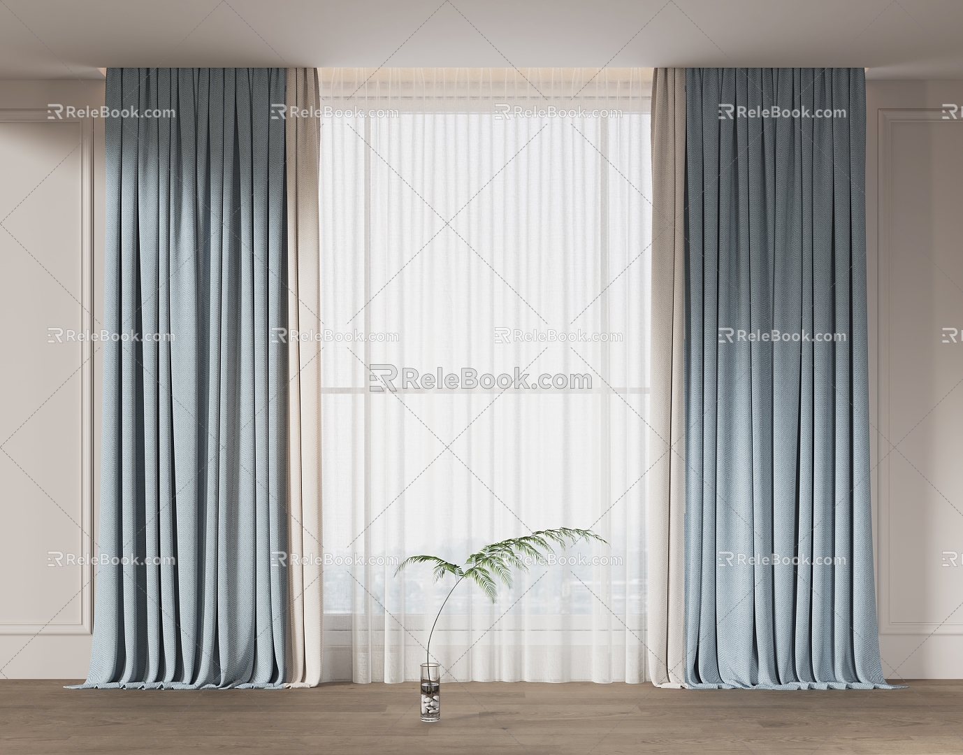 Modern Curtain Children's Room Curtain 3d model