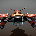 modern fighter spacecraft 3d model