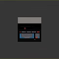 Vintage Computer Control Terminal With Green Screen Colorful Keys And Control Knobs