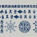 Intricate Ethnic Minority Abstract Clothing Embroidery Patterns Decorative Hanging Ornaments with Traditional Designs