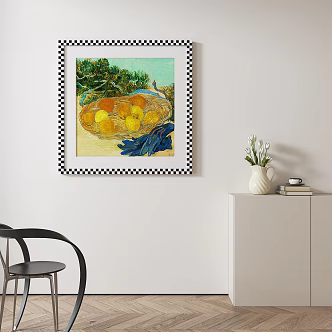 Vintage Decorative Painting Checkerboard Hanging Painting 3d model