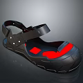 Black Sandals With Adjustable Straps Red Accents And Durable Sole Design Modern Fashion Footwear