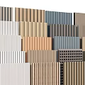 Modern Wall Panels with Various Colors Wooden Texture and Different Design Styles 3d model