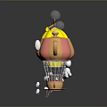 Colorful Cartoon Hot Air Balloons In Various Shapes With Reflections On Dark Background