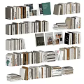 Books And Magazines Stacked Collection With Various Types And Different Sizes 3d model