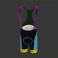 High Quality Black Cycling Shorts With Suspenders Blue Yellow Accents And Mesh Panel