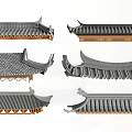 Chinese-style Eaves Cornice Line Eaves Ridge Component Door Head 3d model