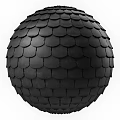 Architectural Scaled Tiles Sphere Structure With Dark Gray And Black Colors And Dividing Lines