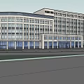 Modern Office Building Architectural Design With Multiple Structures Glass Facades And Urban Layout 3d model