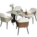 Dining table and chair 3d model