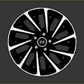 Automotive Tire Featuring Stylish Multi Spoke Black Silver Alloy Wheel Rim Design