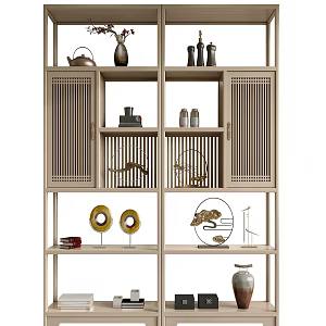 New Chinese Style Storage Rack Decorative Rack 3d model