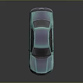 Teal Sedan Car With Shiny Glossy Exterior And Reflective Surface On Dark Background