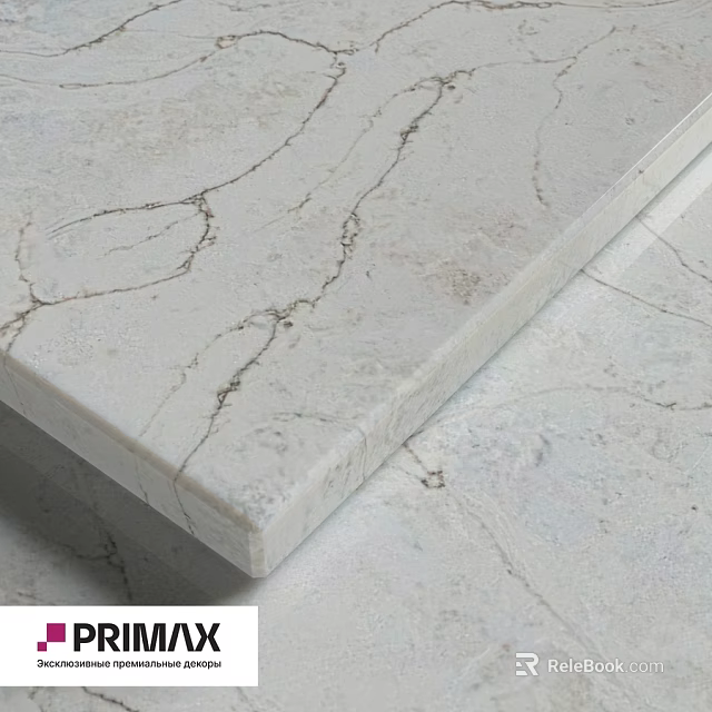 White Marble Component With Natural Veins For Modern Kitchen Countertop Design 3d model 