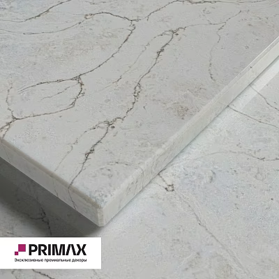 White Marble Component With Natural Veins For Modern Kitchen Countertop Design 3d model