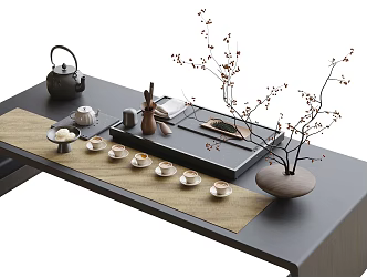 Modern Tea Set Ornaments Tea Cup Teapot 3d model