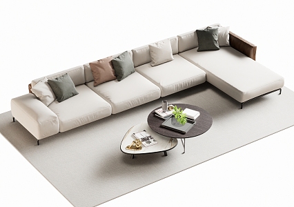 Minotti multi-person sofa double sofa 3d model