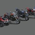 Modern Motorcycle Combination Modern Transportation Vehicle Motor Vehicle Motorcycle Motorcycle Mountain Bike Fashion 3d model