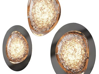 Modern Textured Glass Wall Lamps With Brass Frame And Warm Glow 3d model