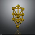 Golden Geometric Structure With Spherical Nodes And Connecting Lines
