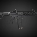 Modern Black Tactical Assault Rifle With Rail System And Detachable Magazine Firearm