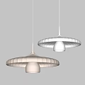 Two Modern White Chandeliers with Stylish Shaped Lampshade Design for Ceiling 3d model
