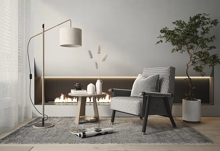 Modern Single Sofa Leisure Chair 3d model
