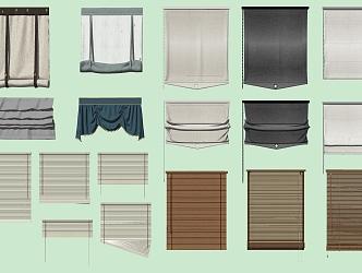 modern roman blinds roman blinds venetian blinds bamboo blinds roller blinds 3d model