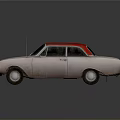 Vintage Sedan Car With Red Roof And Light Colored Body Classic Retro Design