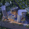 Aerial Planning of Modern Urban Architectural Development With Tall Buildings Greenery And Roads