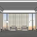 Modern Reception Room Reception Room 3d model