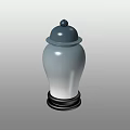 Elegant Ceramic Jar With Gradient Color Lid Knob And Black Base Decorative Design 3d model