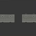 Concrete Construction Barriers Featuring Holes And Flat Base Design Four Units Arranged On Black Surface