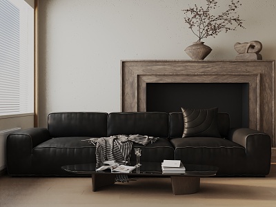 Modern three-seat sofa 3d model