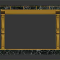 Elegant Luxurious Console Table With Black Marble Top And Golden Ornate Legs