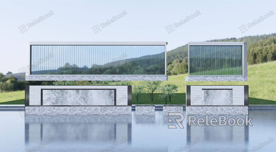 Modern landscape wall landscape wall model