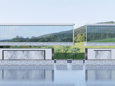 Modern landscape wall landscape wall model