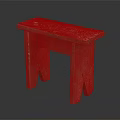 Rustic Vintage Wooden Bench With Worn Tabletop And Crossed Legs Design