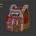 Camouflage Tactical Vest With Grupo Fleinas Label Multiple Magazine And Accessory Pouches Brown Webbing Straps