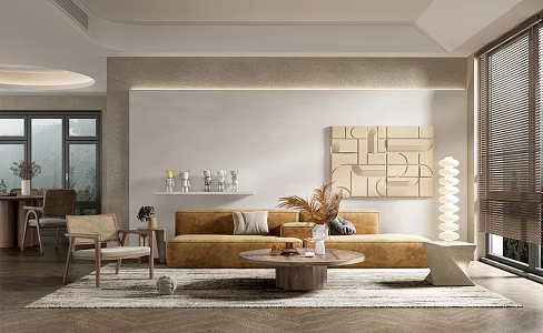 Quiet home living room SU model 3d model